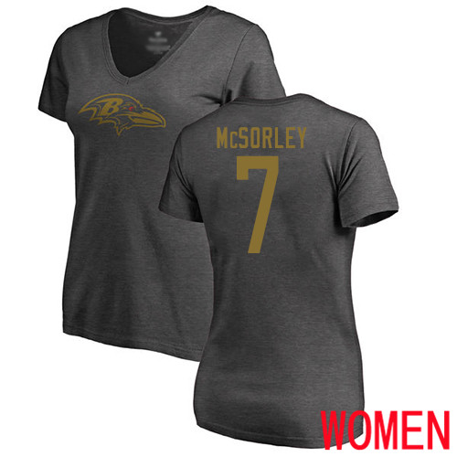 Baltimore Ravens Ash Women Trace McSorley One Color NFL Football #7 T Shirt